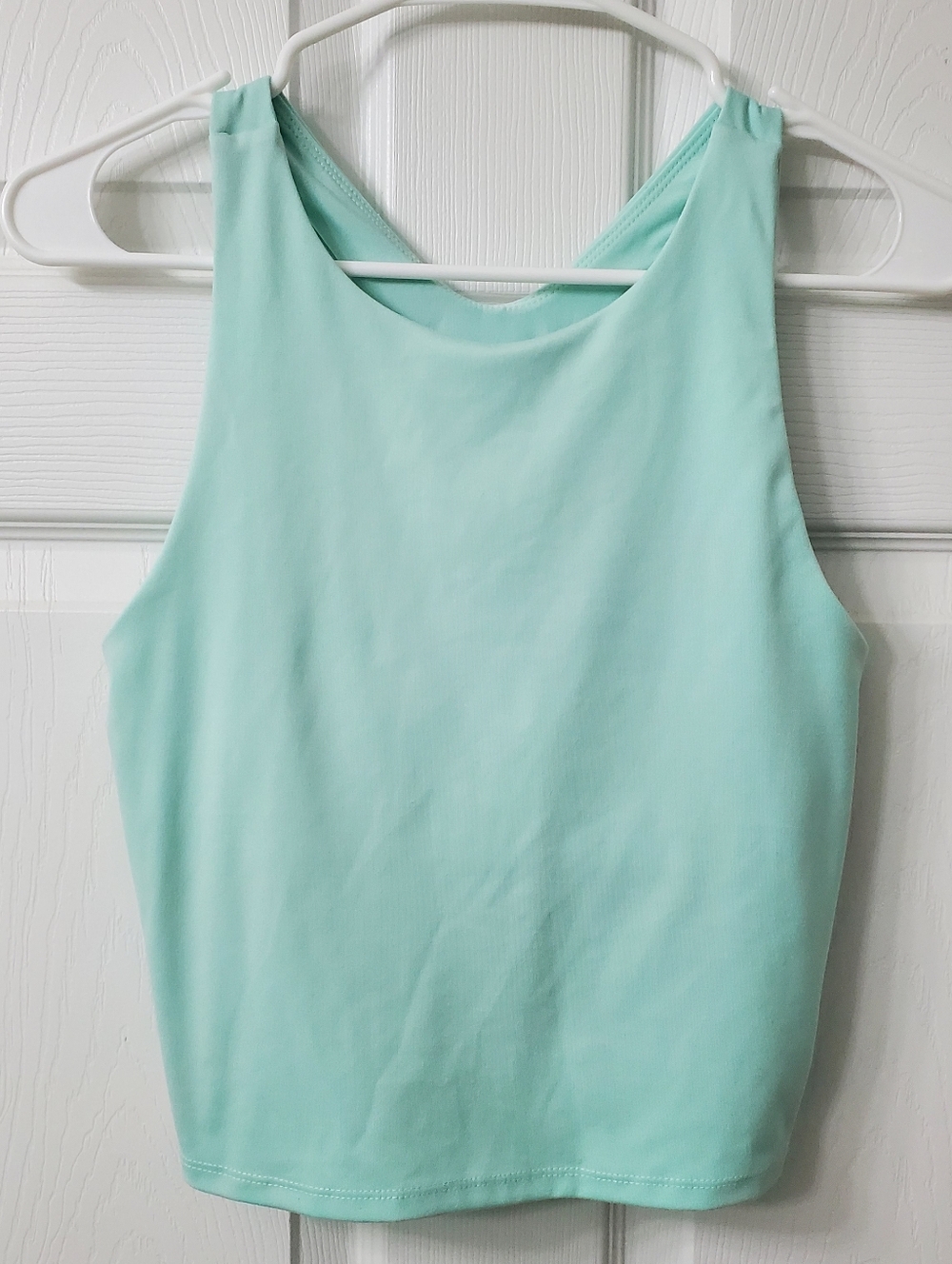 Jockey's Women's Active Crop Top Mint Green Sleeveless Athletic Top Small